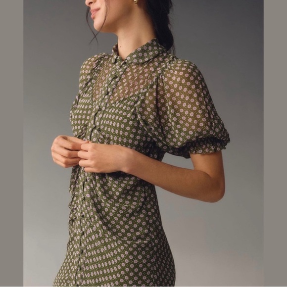 Anthropologie CollaredMaxi Dress/Size 4/NWT - Picture 3 of 16